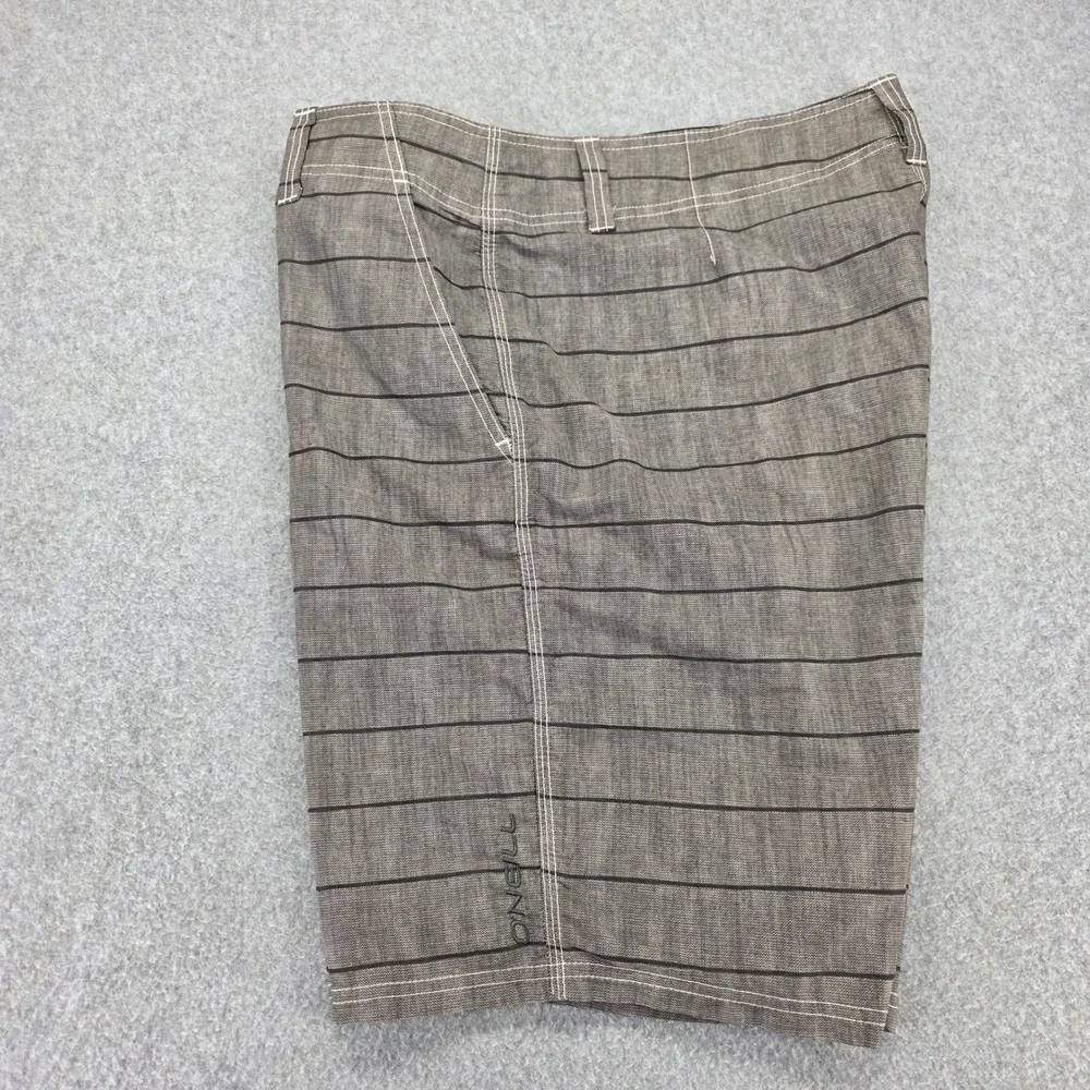 O'Neill Hybrid Board‎ Shorts Men's Size 40 Gray Stripe Stretch Performance Swim